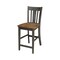 International Concepts 36 in. Solid Wood Round Extension Dining Table with 2 Counter Height Stools in Hickory/Washed Coal K45-36RXT-23B-S102-2 - alternate 4
